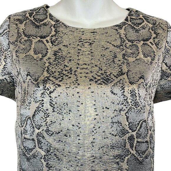 Sancturary Clothing Womens Snakeskin Reptile Metallic Mini Cocktail Dress sz M - Picture 2 of 16